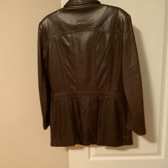 Chocolate Brown Lamb Leather Jacket - Picture 2 of 4